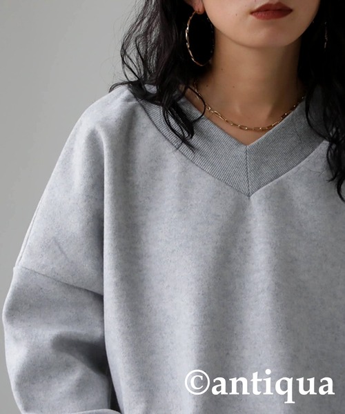 antiqua(アンティカ)の「極太リブ切り替えドルマントップス(Tシャツ/カットソー・レディース・ブラック/ベージュ/グレー・FREE)」の18枚目の写真