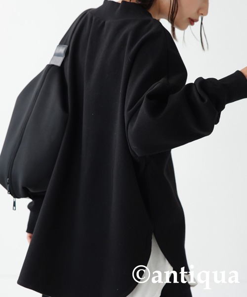 antiqua(アンティカ)の「極太リブ切り替えドルマントップス(Tシャツ/カットソー・レディース・ブラック/ベージュ/グレー・FREE)」の9枚目の写真