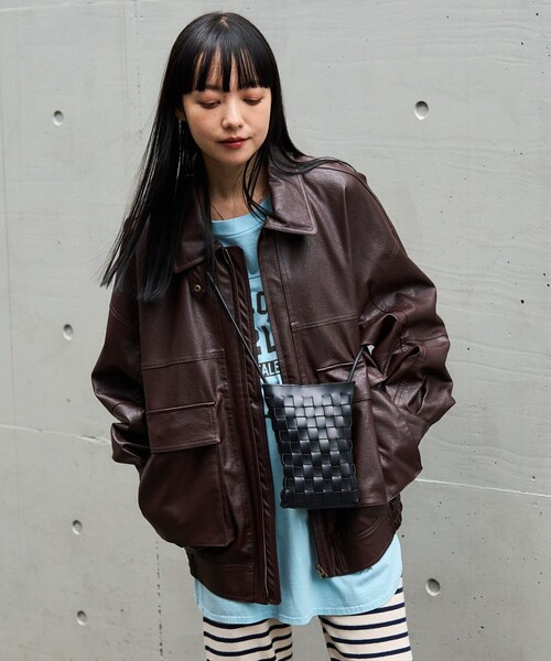 FREAK'S STORE（フリークスストア）の「フェイクレザーブルゾン（ブルゾン・レディース・ブラック/ブラウン・ﾌﾘ-）」の15枚目の写真