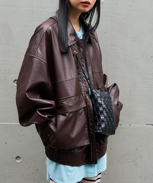 FREAK'S STORE（フリークスストア）の「フェイクレザーブルゾン（ブルゾン・レディース・ブラック/ブラウン・ﾌﾘ-）」の16枚目の写真