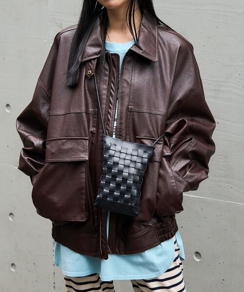 FREAK'S STORE（フリークスストア）の「フェイクレザーブルゾン（ブルゾン・レディース・ブラック/ブラウン・ﾌﾘ-）」の17枚目の写真