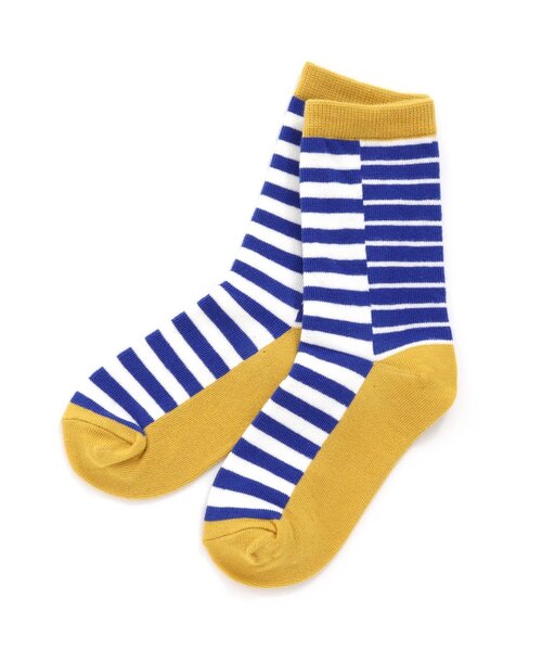 Ampersand（アンパサンド）の「ランダムボーダーソックス（ソックス/靴下・キッズ・ブラック/カーキ/ブルー・12/15 /18/21）」の3枚目の写真