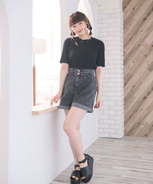 ems excite（エムズエキサイト）の「デザインカット（Tシャツ/カットソー・レディース・ブラック/グリーン/ブラック系その他3・FREE）」の4枚目の写真