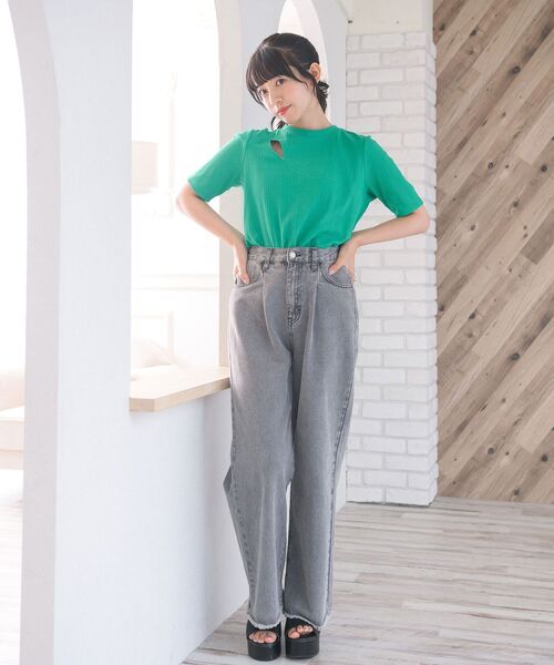 ems excite（エムズエキサイト）の「デザインカット（Tシャツ/カットソー・レディース・ブラック/グリーン/ブラック系その他3・FREE）」の14枚目の写真