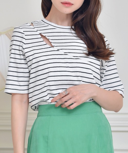 ems excite（エムズエキサイト）の「デザインカット（Tシャツ/カットソー・レディース・ブラック/グリーン/ブラック系その他3・FREE）」の3枚目の写真