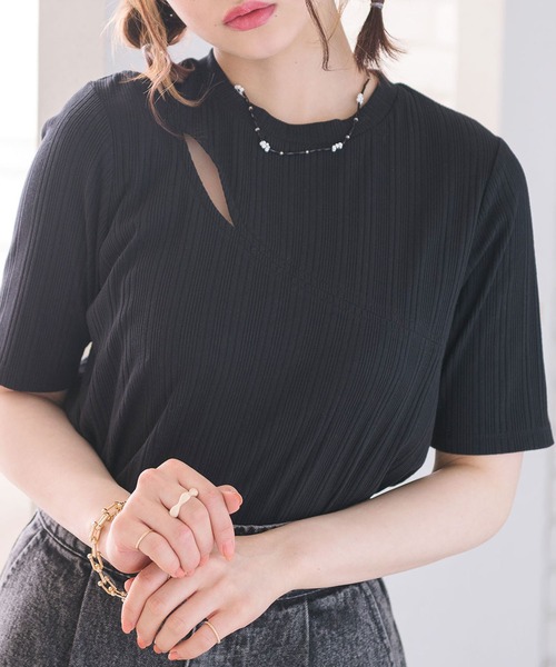 ems excite（エムズエキサイト）の「デザインカット（Tシャツ/カットソー・レディース・ブラック/グリーン/ブラック系その他3・FREE）」の2枚目の写真