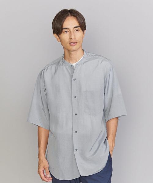 BEAUTY&YOUTH UNITED ARROWS(ビューティーアンドユースユナイテッドアローズ)の「ハイブリッド ワシ バンドカラー フォルム シャツ(シャツ/ブラウス・メンズ・ライトグレー/ネイビー・S/M/L/XL)」の2枚目の写真