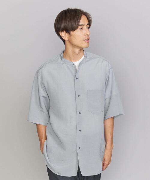 BEAUTY&YOUTH UNITED ARROWS(ビューティーアンドユースユナイテッドアローズ)の「ハイブリッド ワシ バンドカラー フォルム シャツ(シャツ/ブラウス・メンズ・ライトグレー/ネイビー・S/M/L/XL)」の14枚目の写真