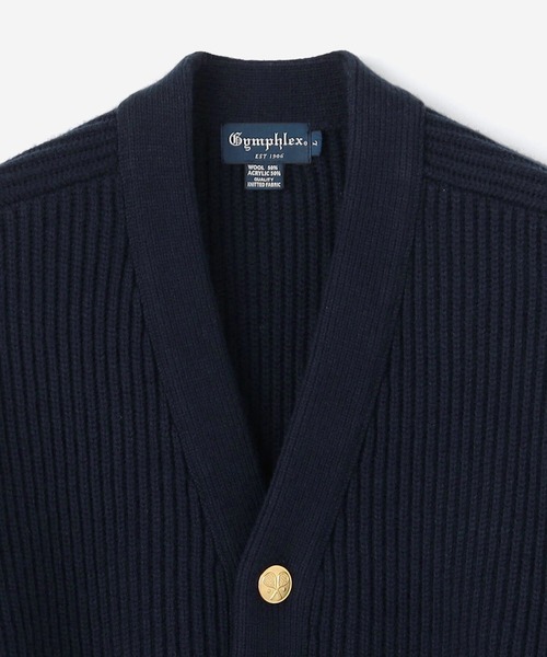 GYMPHLEX（ジムフレックス）の「Gymphlex | 〈別注〉ウールリブ Vネックニットカーディガン MEN（カーディガン/ボレロ・メンズ・グリーン/ネイビー・LARGE/MEDIUM）」の14枚目の写真