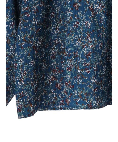 Green Parks(グリーンパークス)の「花柄フリルブラウス(シャツ/ブラウス・レディース・ブラック/ブルー・FREE)」の11枚目の写真