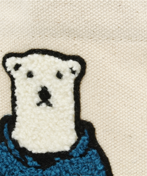 LBC（エルビーシー）の「【POLAR BEAR BENJAMIN】キャンバスクマ刺繍トート  小（トートバッグ・レディース・イエロー/ネイビー/レッド/ターコイズブルー/ピンク/ブラック/ライトブルー/ライトブラウン/オリーブ・ONE SIZE）」の14枚目の写真