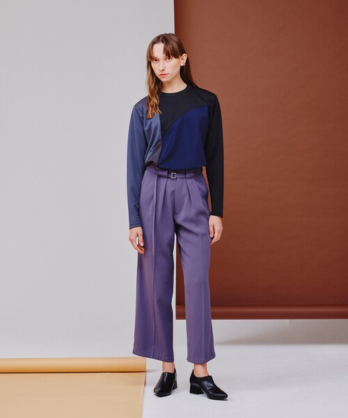 tk.TAKEO KIKUCHI（ティーケータケオキクチ）の「◆トロミツイルナローベルトワイドパンツ（その他パンツ・レディース・ブラック/ライトパープル/ネイビー・66）」の18枚目の写真