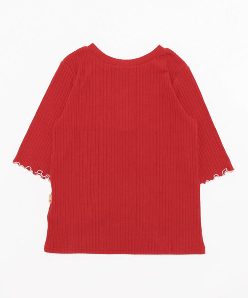 Q（キュー）の「2way 5分袖T（Tシャツ/カットソー・レディース・ブラック/レッド/アイボリー・MEDIUM）」の4枚目の写真