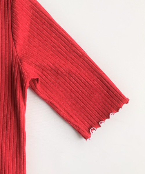 Q（キュー）の「2way 5分袖T（Tシャツ/カットソー・レディース・ブラック/レッド/アイボリー・MEDIUM）」の11枚目の写真