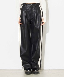 X-girl | FAUX LEATHER CONTRAST LINE PANTS(その他パンツ)
