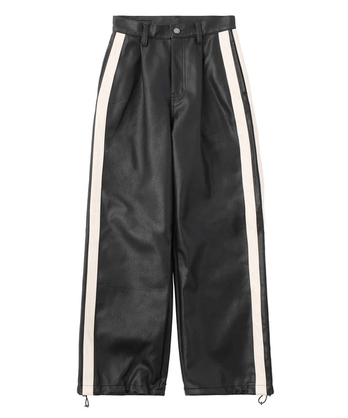 X-girl(エックスガール)の「FAUX LEATHER CONTRAST LINE PANTS(その他パンツ・レディース・ブラック・M/S)」の18枚目の写真
