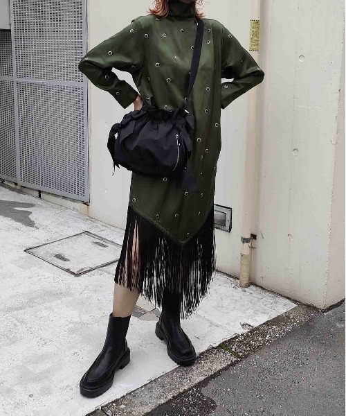 Casselini（キャセリーニ）の「Casselini(キャセリーニ)サイドダブルリボンBAG（ショルダーバッグ・レディース・ブラウン/ブラック/アイボリー/カーキ・FREE）」の9枚目の写真