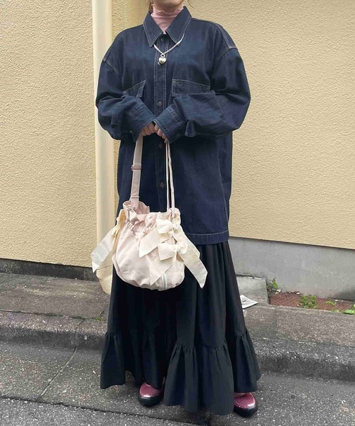 Casselini（キャセリーニ）の「Casselini(キャセリーニ)サイドダブルリボンBAG（ショルダーバッグ・レディース・ブラウン/ブラック/アイボリー/カーキ・FREE）」の13枚目の写真