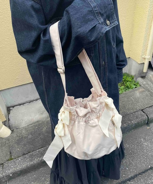 Casselini（キャセリーニ）の「Casselini(キャセリーニ)サイドダブルリボンBAG（ショルダーバッグ・レディース・ブラウン/ブラック/アイボリー/カーキ・FREE）」の15枚目の写真