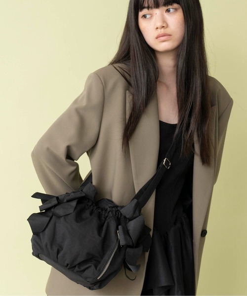 Casselini（キャセリーニ）の「Casselini(キャセリーニ)サイドダブルリボンBAG（ショルダーバッグ・レディース・ブラウン/ブラック/アイボリー/カーキ・FREE）」の22枚目の写真