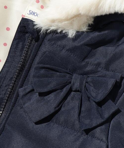 SHOO・LA・RUE（シューラルー）の「◆【90-130cm/撥水】コーデの主役になるレインボープリント！ファーフード中綿ブルゾン（ブルゾン・キッズ・ライトパープル/ネイビー・12/11/10/09/13）」の12枚目の写真