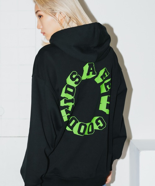 A FEW GOOD KIDS（ア フュー グッド キッズ）の「A FEW GOOD KIDS/アフューグッドキッズ CUTE CARTOON HOODED フーディー サークルロゴ グラフィックパーカー（パーカー・メンズ・ブラック/アイボリー/ブラウン/ネイビー/ホワイト・XL/M/L）」の3枚目の写真