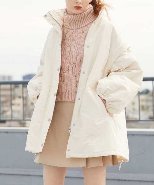 archives（アルシーヴ）の「袖取り外し中綿コート（ダウンジャケット/コート・レディース・グレイッシュベージュ/アイボリー/ブラック/ベージュ・MEDIUM）」の8枚目の写真