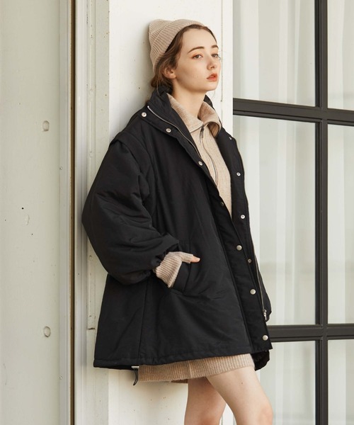 archives（アルシーヴ）の「袖取り外し中綿コート（ダウンジャケット/コート・レディース・グレイッシュベージュ/アイボリー/ブラック/ベージュ・MEDIUM）」の16枚目の写真