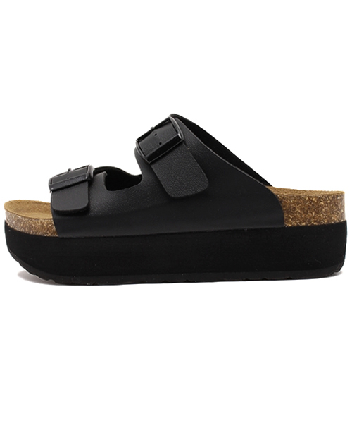 DISCOAT（ディスコート）の「【Discoat】厚底ダブルベルトサンダル（サンダル・レディース・ホワイト/ブラック・LARGE/MEDIUM）」の3枚目の写真