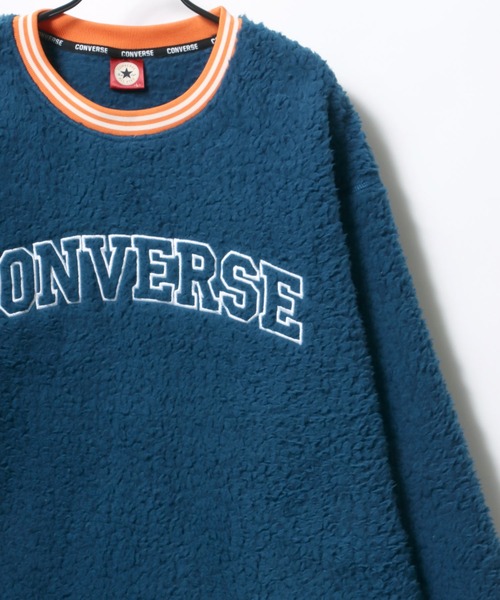 CONVERSE(コンバース)の「CONVERSE/コンバース オーバーサイズ ボアフリース スウェット レディース メンズ トレーナー/ワンポイント刺繍/オールスター/ロゴ/カレッジ/リブライン(スウェット・メンズ・ブラック/ブルーグリーン/オフホワイト/ブルー/グリーン/ブラウン・M/L/LL)」の5枚目の写真