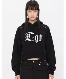 A'GEM/9 × .kom『TARGETTO/ターゲット』EYELET CROP HOODIE/アイレットクロップ フーディー