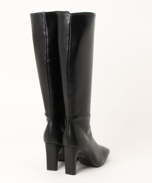 CHILLE（チル）の「スクエアトゥシンプルロングブーツ（ブーツ・レディース・ブラック/アイボリー・LL/S/M/L）」の10枚目の写真