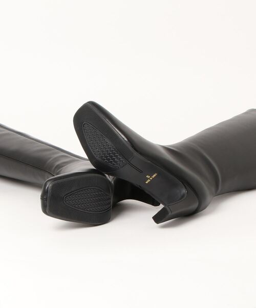 CHILLE（チル）の「スクエアトゥシンプルロングブーツ（ブーツ・レディース・ブラック/アイボリー・LL/S/M/L）」の9枚目の写真