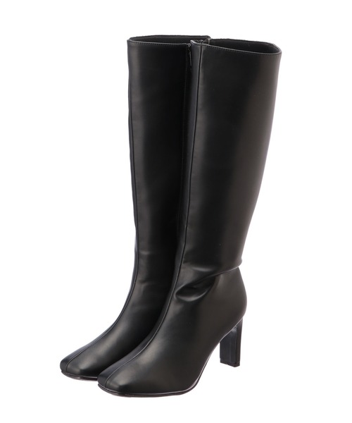 CHILLE（チル）の「スクエアトゥシンプルロングブーツ（ブーツ・レディース・ブラック/アイボリー・LL/S/M/L）」の20枚目の写真