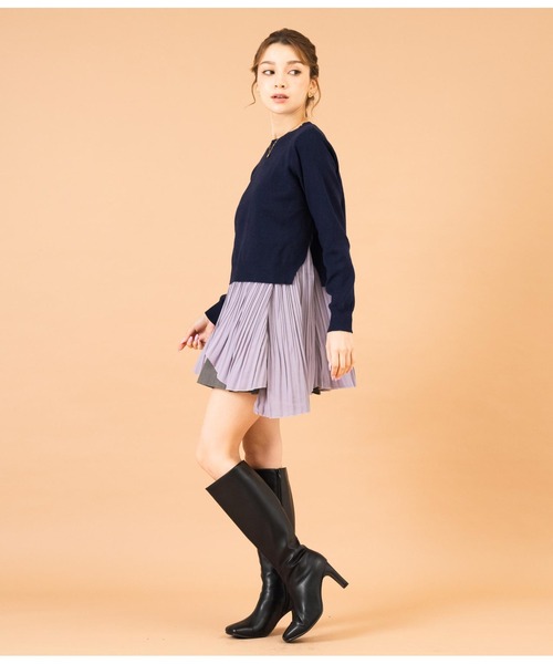 CHILLE（チル）の「スクエアトゥシンプルロングブーツ（ブーツ・レディース・ブラック/アイボリー・LL/S/M/L）」の6枚目の写真