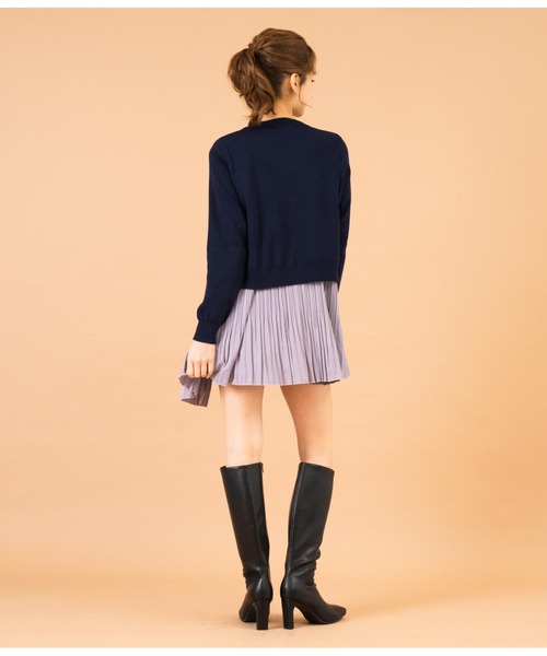 CHILLE（チル）の「スクエアトゥシンプルロングブーツ（ブーツ・レディース・ブラック/アイボリー・LL/S/M/L）」の7枚目の写真