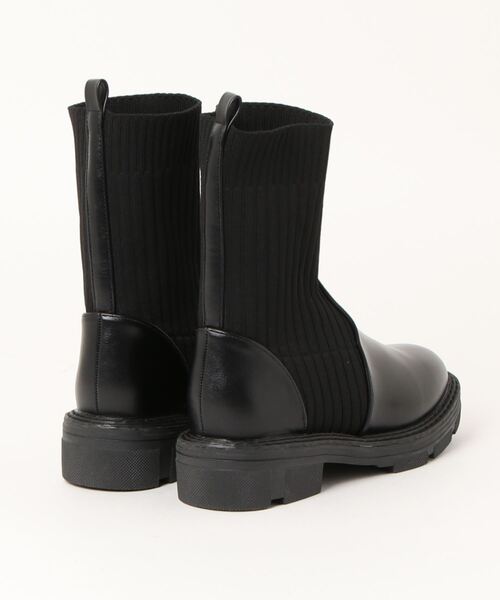 minia（ミニア）の「ソックスミドルブーツ（ブーツ・レディース・カーキ/グレイッシュベージュ/ブラック・S/M/L）」の8枚目の写真