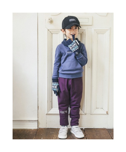 BeBe（ベベ）の「BeBe/ローゲージダブルフェイスショールカラートレーナー(100~150cm)（スウェット・キッズ・グレー/ブルー・150/130/110/140/120/100）」の6枚目の写真