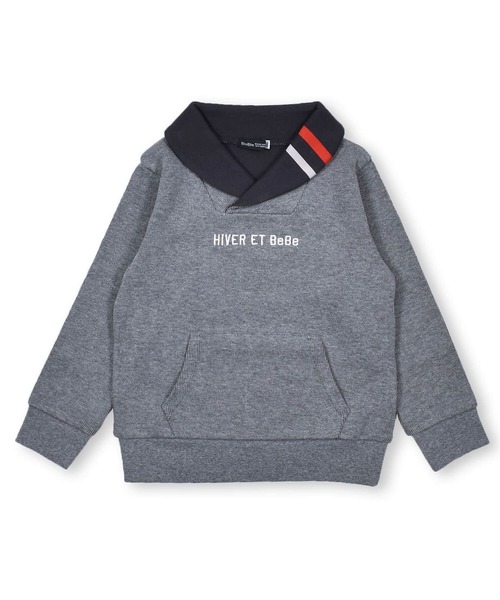 BeBe（ベベ）の「BeBe/ローゲージダブルフェイスショールカラートレーナー(100~150cm)（スウェット・キッズ・グレー/ブルー・150/130/110/140/120/100）」の14枚目の写真