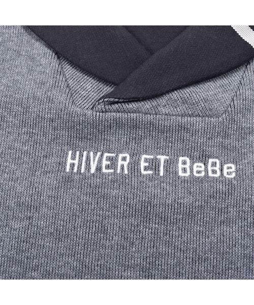 BeBe（ベベ）の「BeBe/ローゲージダブルフェイスショールカラートレーナー(100~150cm)（スウェット・キッズ・グレー/ブルー・150/130/110/140/120/100）」の4枚目の写真