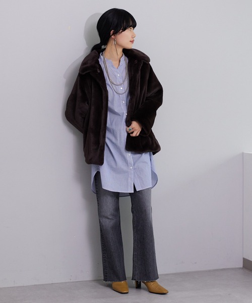 SHENERY（シーナリー）の「バンドカラーストライプチュニックシャツ（シャツ/ブラウス・レディース・ブルー・36/38）」の20枚目の写真