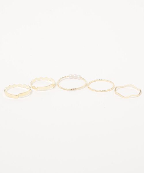 Mayree（メイリー）の「【float】シルバー ゴールド パール リング【5個セット】（リング・レディース・ゴールド/シルバー・FREE）」の3枚目の写真