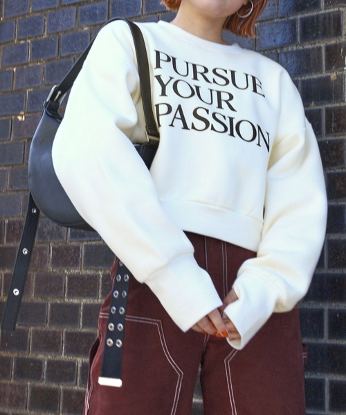 PBLIM(ページボーイリム)の「PAGEBOYLIM/サムホールショートスウェット(スウェット・レディース・ブラック/ボルドー/クリーム・FREE)」の3枚目の写真