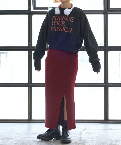 PBLIM(ページボーイリム)の「PAGEBOYLIM/サムホールショートスウェット(スウェット・レディース・ブラック/ボルドー/クリーム・FREE)」の8枚目の写真