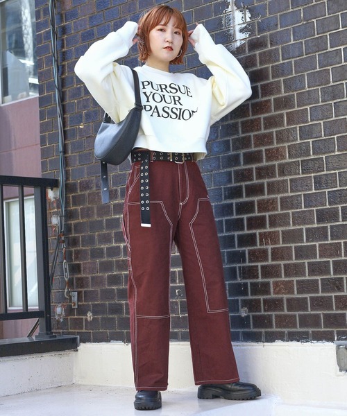 PBLIM(ページボーイリム)の「PAGEBOYLIM/サムホールショートスウェット(スウェット・レディース・ブラック/ボルドー/クリーム・FREE)」の21枚目の写真