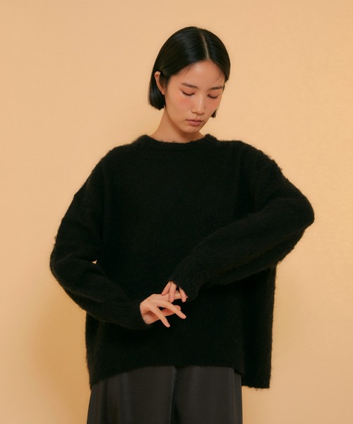 ReNorm(リノーム)の「アルパカMIXニットプルオーバー(ニット/セーター・レディース・チャコール/ブラック・フリー)」の1枚目の写真