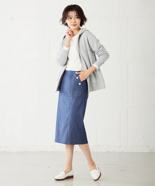 J.PRESS(ジェイプレス)の「【洗える】URAKEフーディー ジップ パーカー(パーカー・レディース・ライトグレー系/ブラウン系/ダルブルー系/ネイビー系・T15/T13)」の8枚目の写真