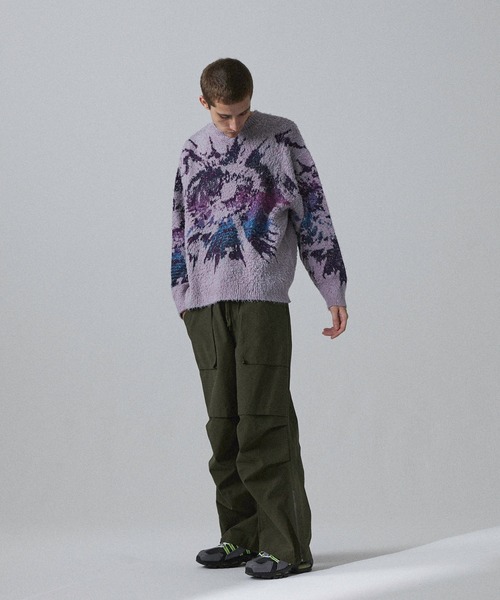 Iroquois(イロコイ)の「IROQUOIS イロコイ / 5G EYE DYE P/O 5ゲージアイダイプルオーバー / 277107(ニット/セーター・メンズ・ラベンダー/ブラック・2/3/1)」の5枚目の写真