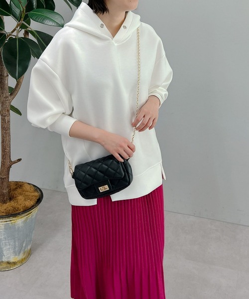 un dix cors(アンディコール)の「きれいめに着られる ライトダンボールパーカー(パーカー・レディース・アイボリー/ブラック/チャコールグレー・FREE)」の2枚目の写真