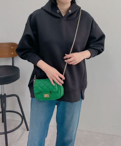 un dix cors(アンディコール)の「きれいめに着られる ライトダンボールパーカー(パーカー・レディース・アイボリー/ブラック/チャコールグレー・FREE)」の3枚目の写真